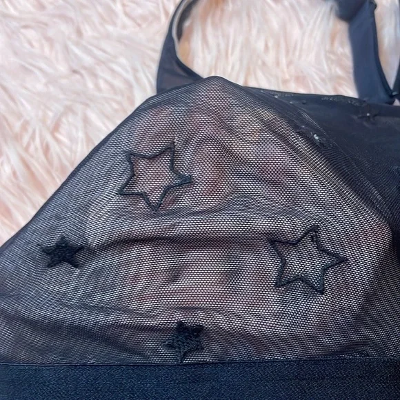 Parade Black Sheer Star Design Bra Plus Size 2‎ - Picture 2 of 6